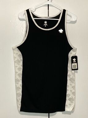 rabbit Hulk Large NWT New Black White Athletic Reflective Logo Running Tank Top